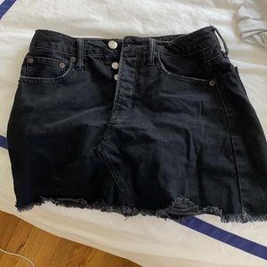 Black denim skirt
